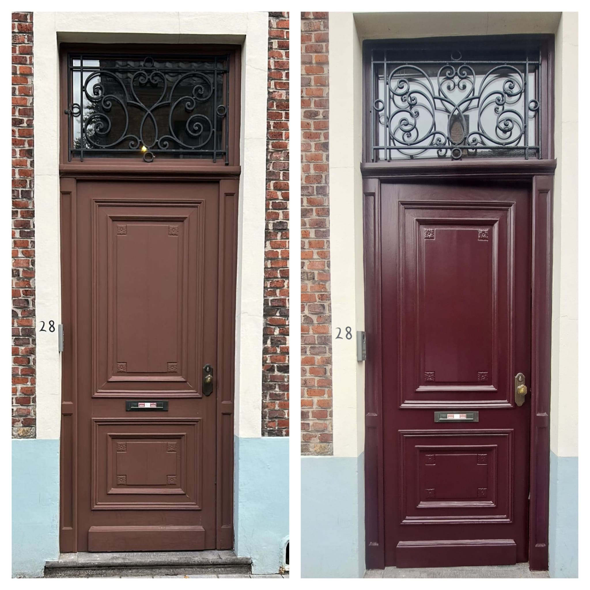 Deuren voor en na schilderwerk